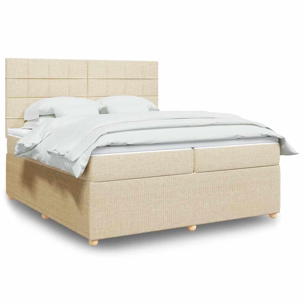 Boxspringbett Mit Matratze Stoff Creme