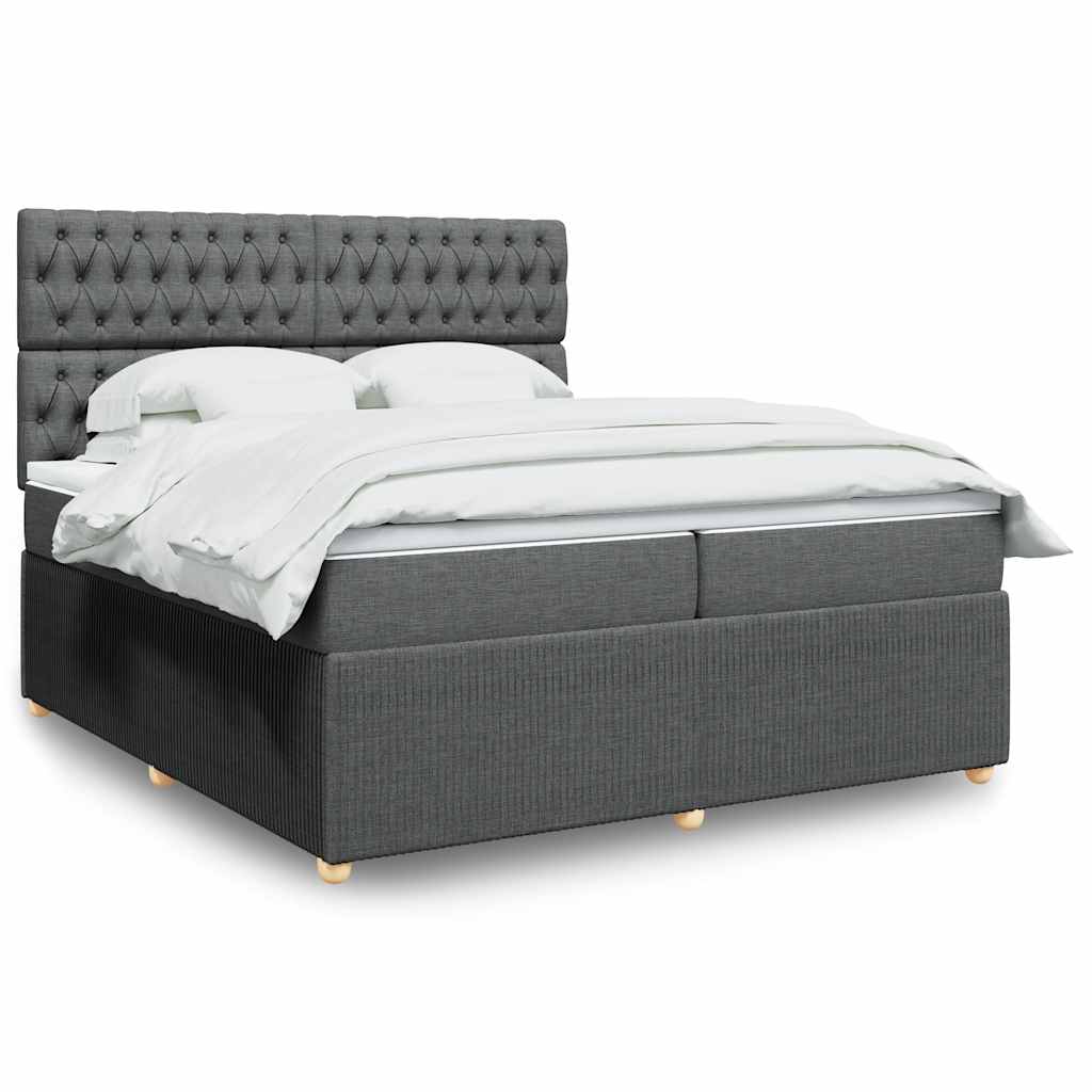 Boxspringbett Mit Matratze Stoff Dunkelgrau
