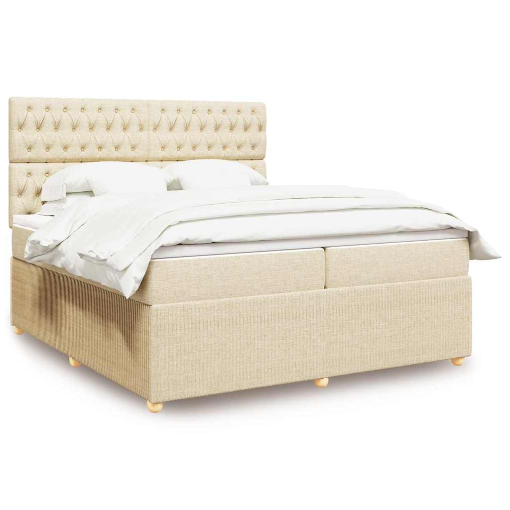 Boxspringbett Mit Matratze Stoff Creme