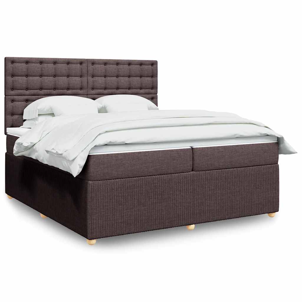 Boxspringbett Mit Matratze Stoff Dunkelbraun