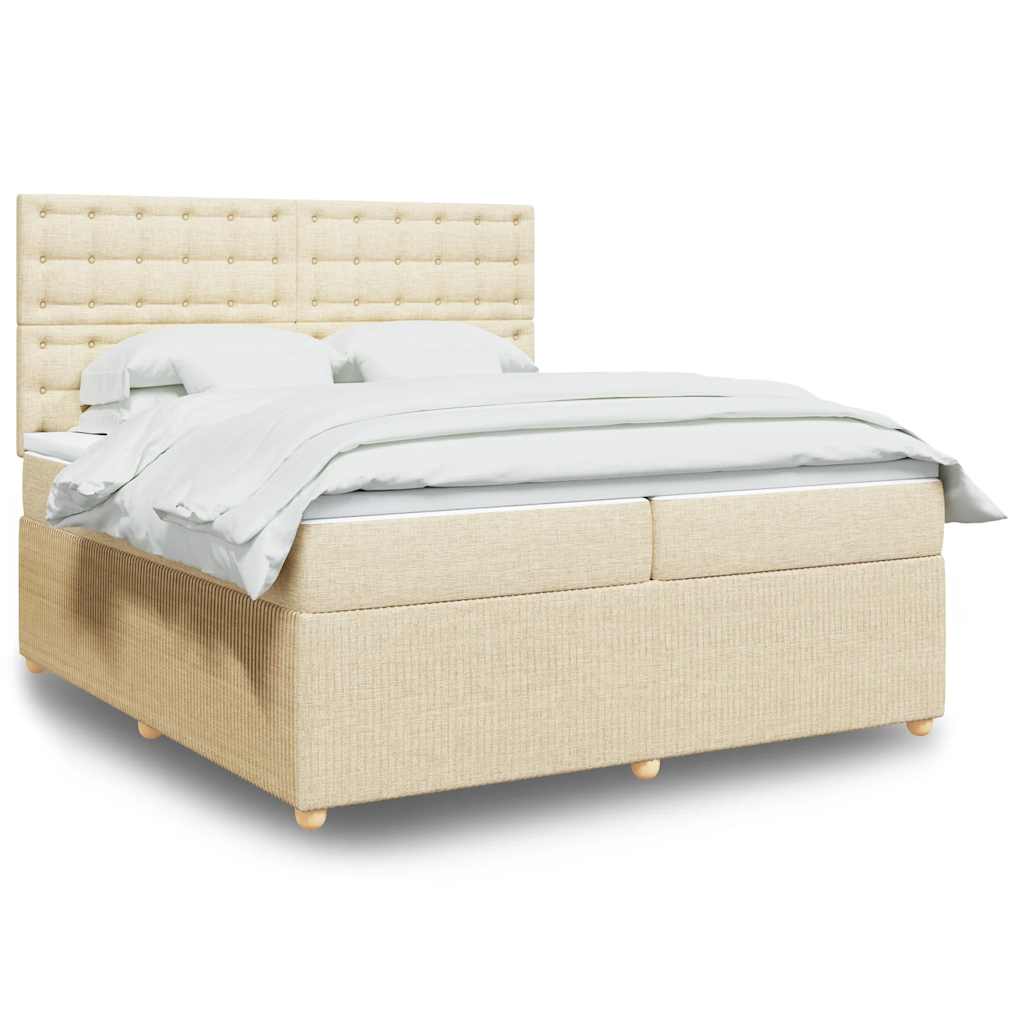 Boxspringbett Mit Matratze Stoff Creme
