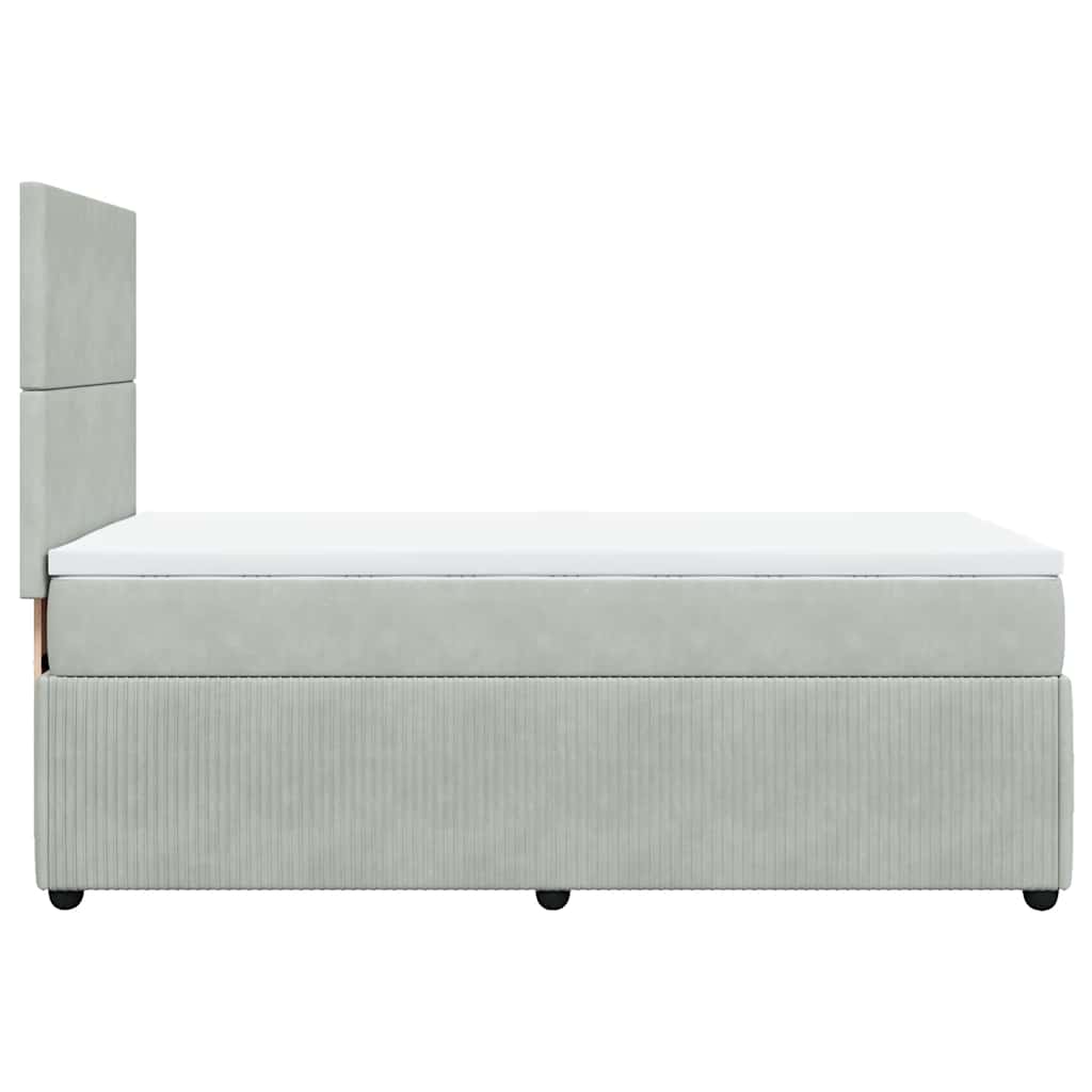 Boxspringbett Mit Matratze Samt Hellgrau