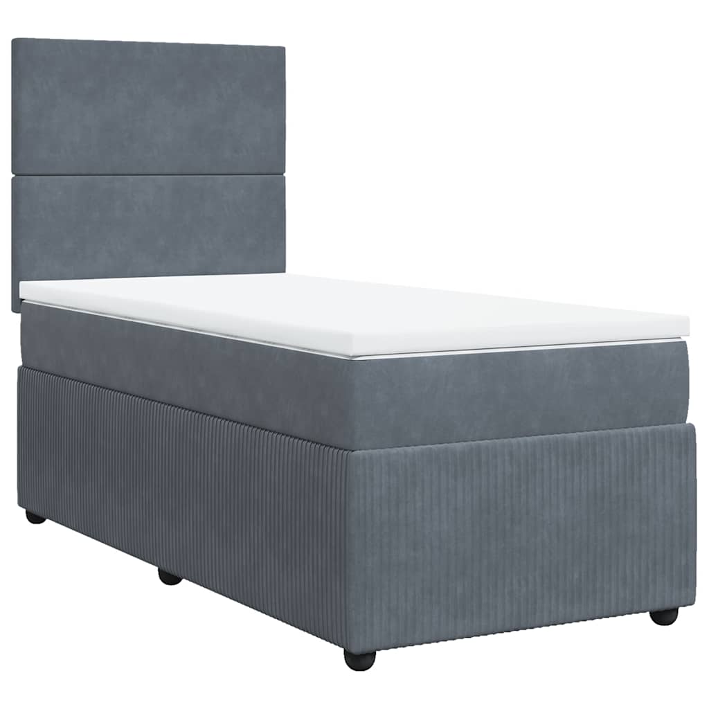 Boxspringbett Mit Matratze Samt Dunkelgrau