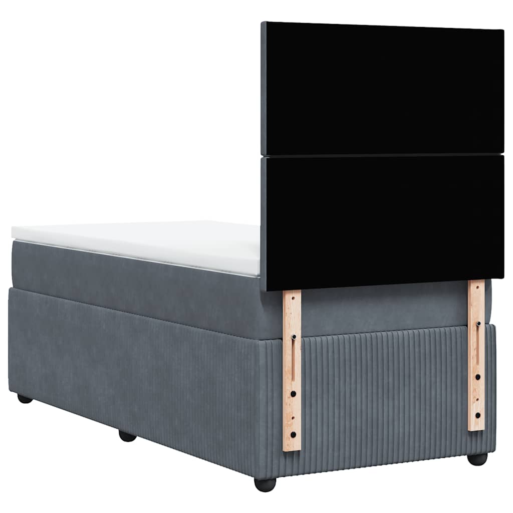 Boxspringbett Mit Matratze Samt Dunkelgrau