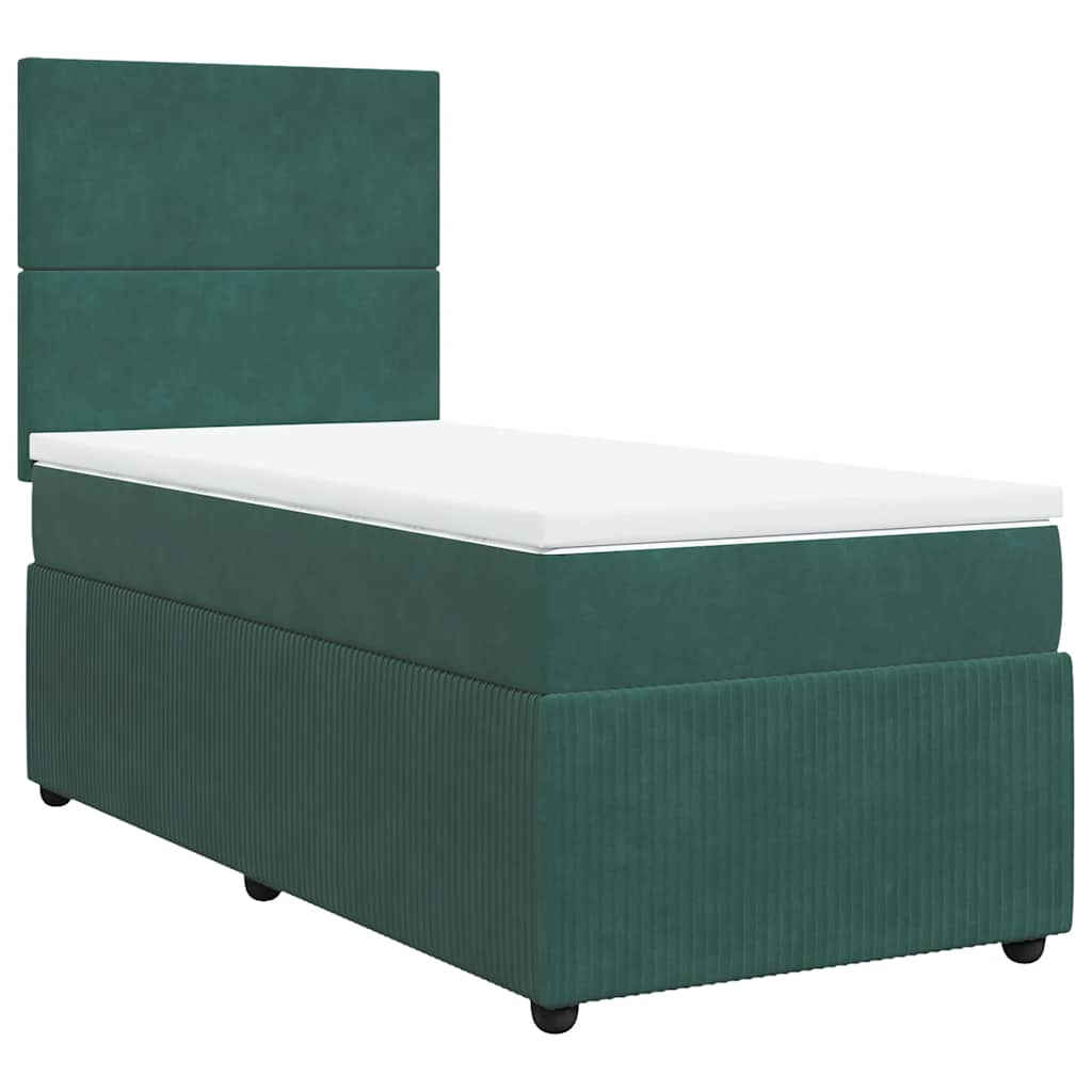 Boxspringbett Mit Matratze Samt Dunkelgrün