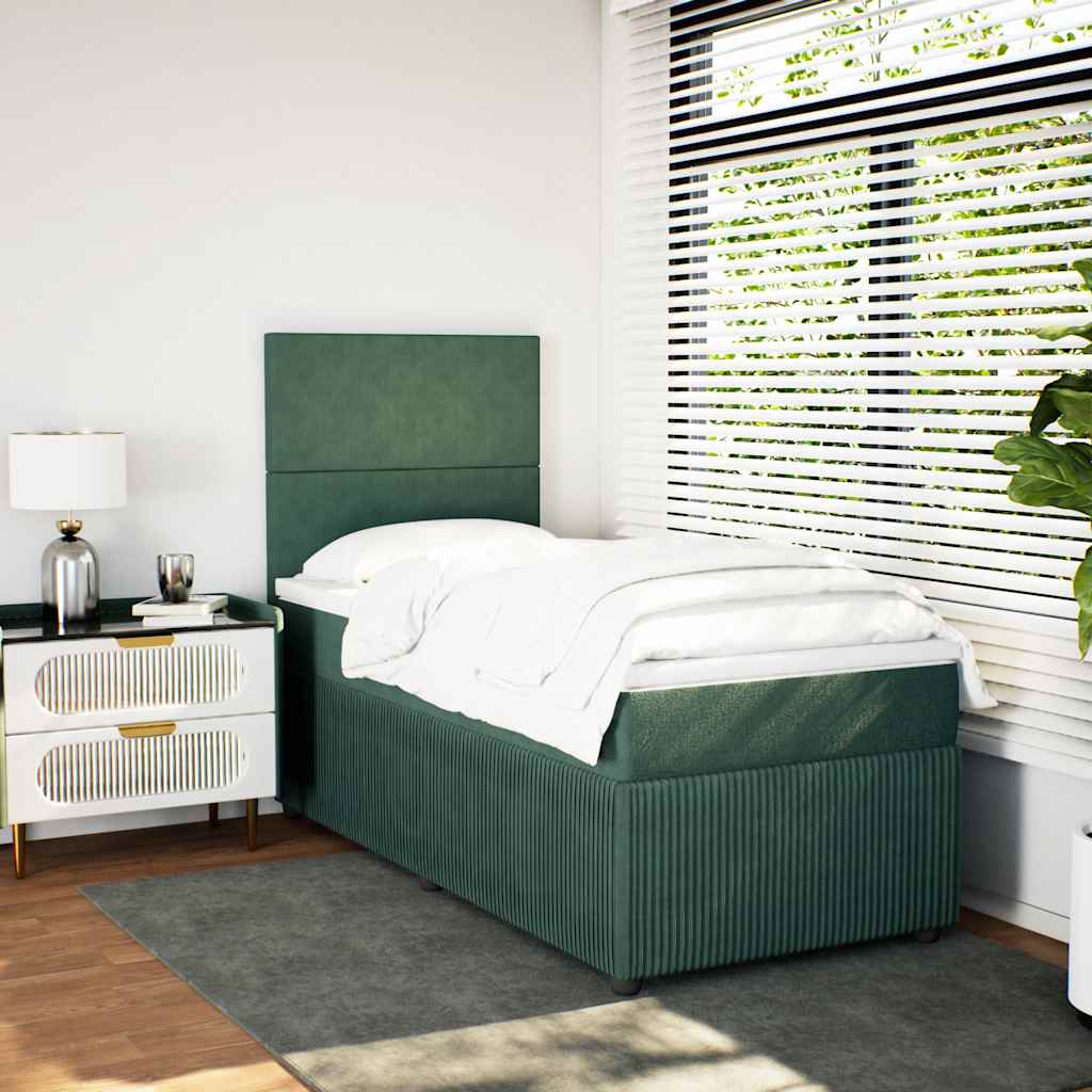 Boxspringbett Mit Matratze Samt Dunkelgrün