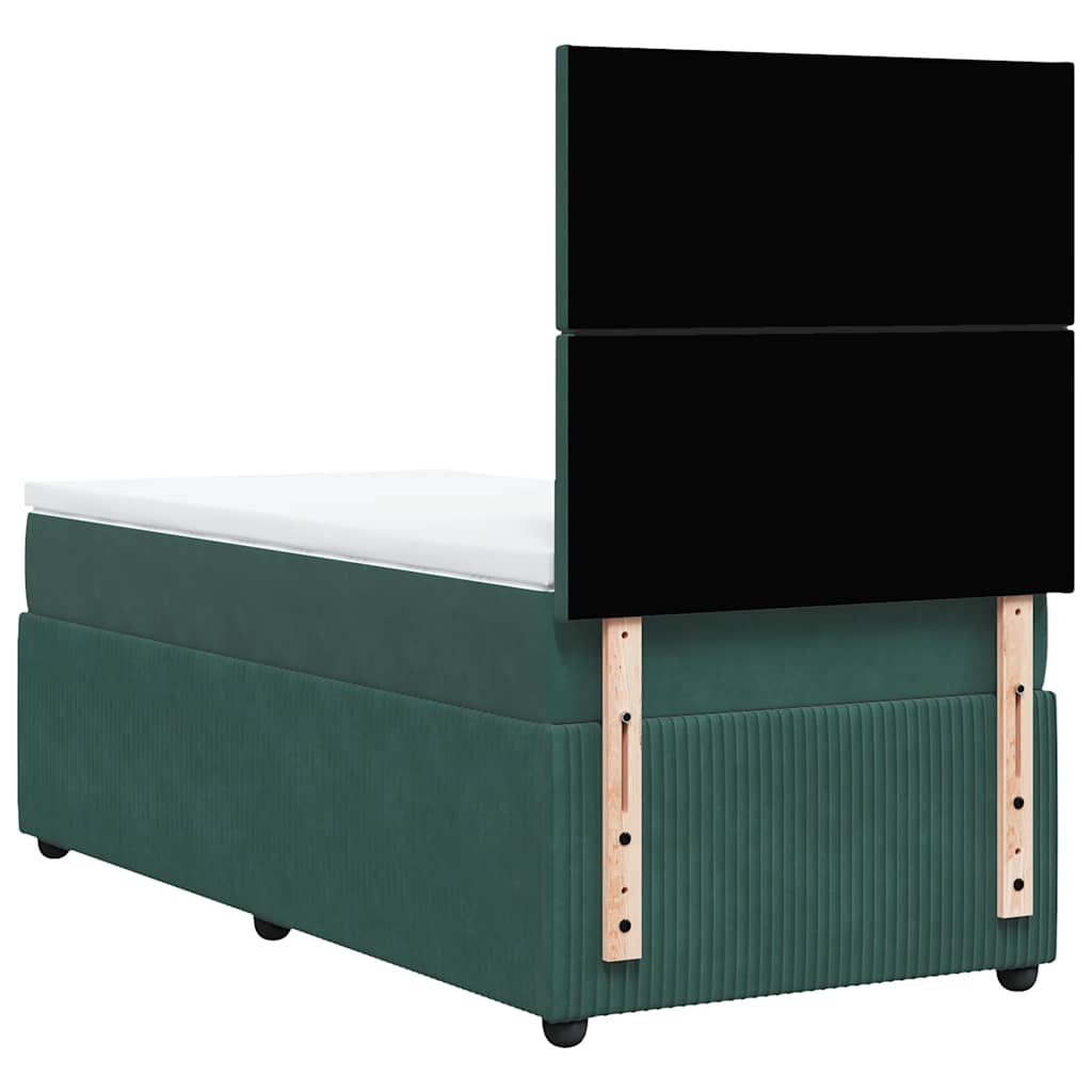 Boxspringbett Mit Matratze Samt Dunkelgrün