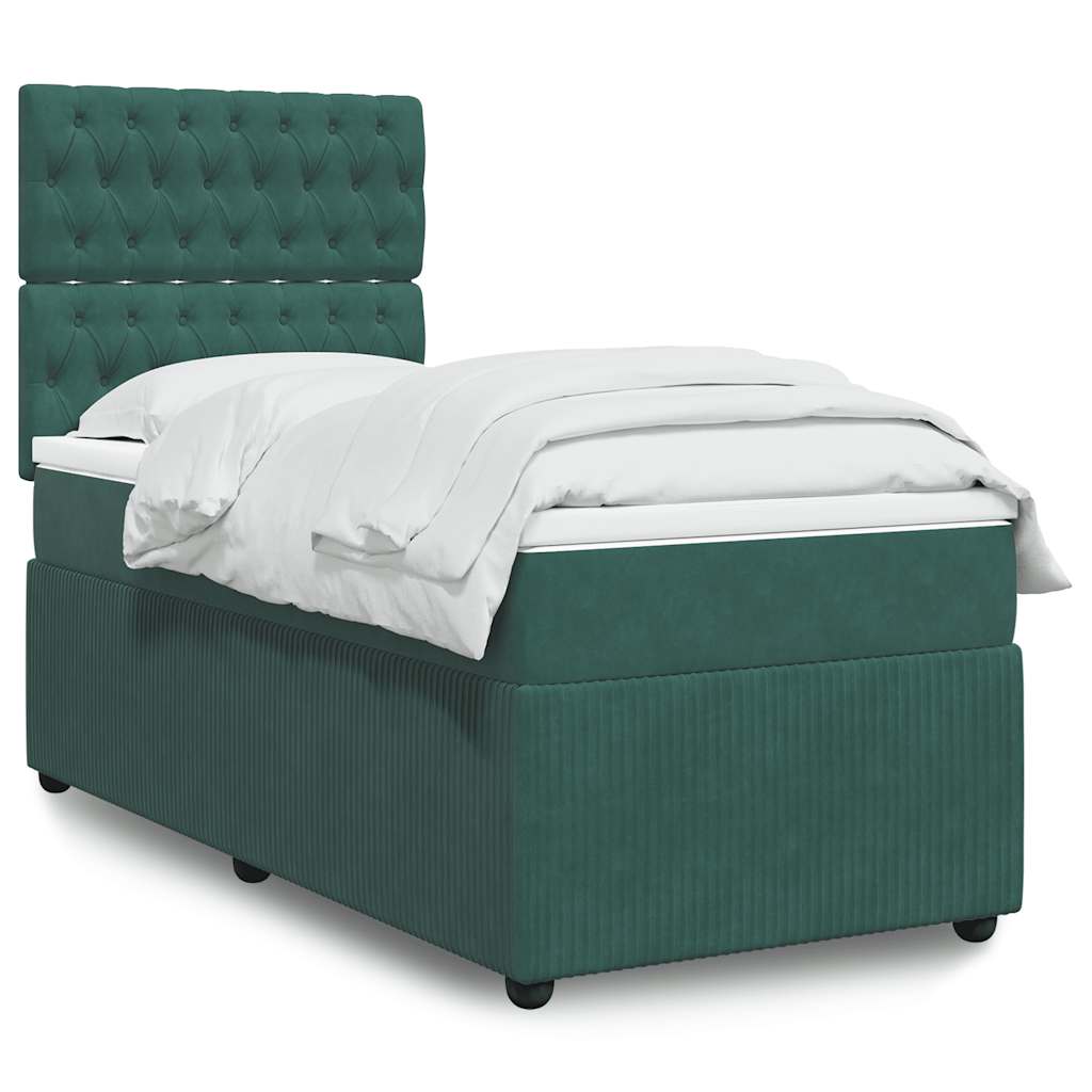 Boxspringbett Mit Matratze Samt Dunkelgrün