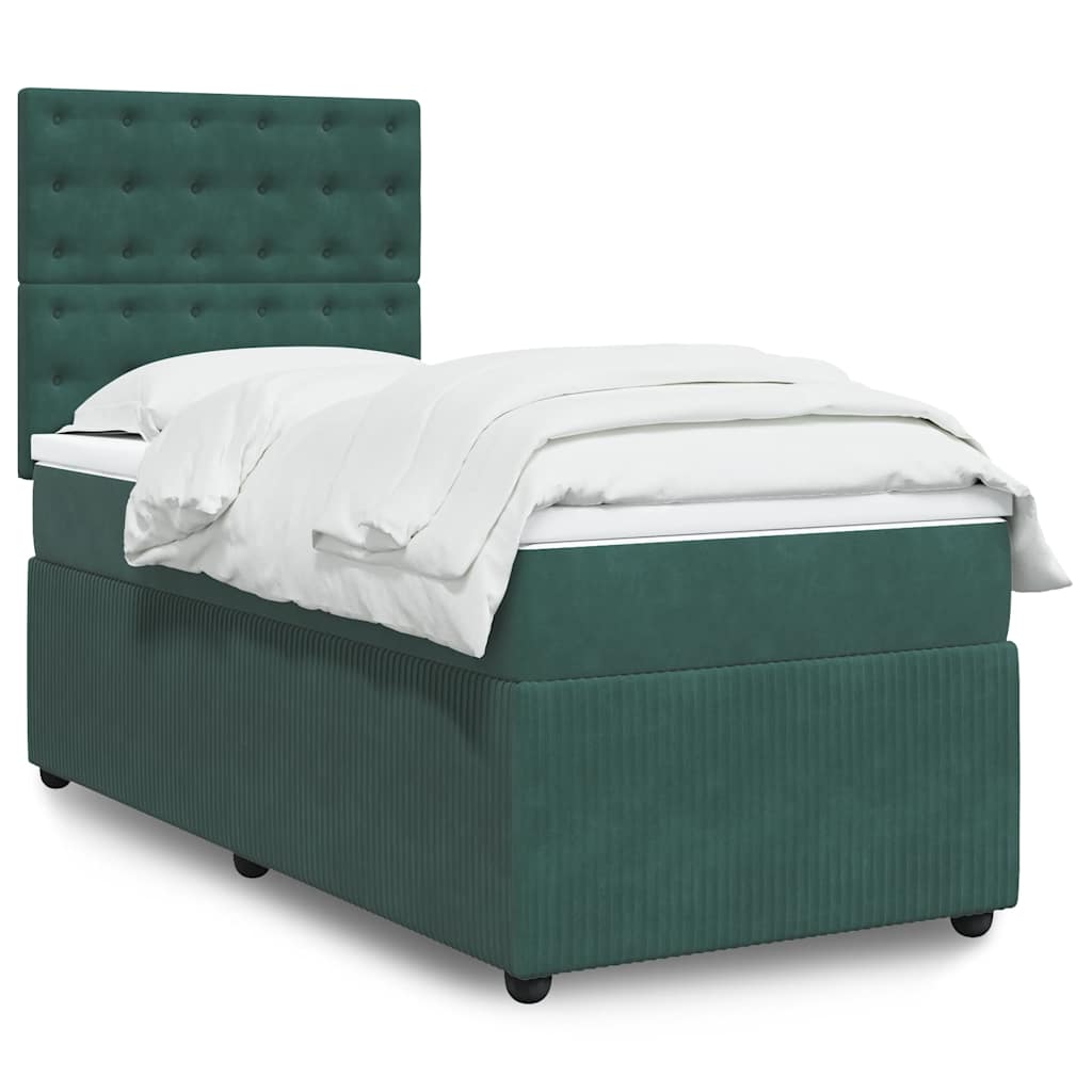 Boxspringbett Mit Matratze Samt Dunkelgrün