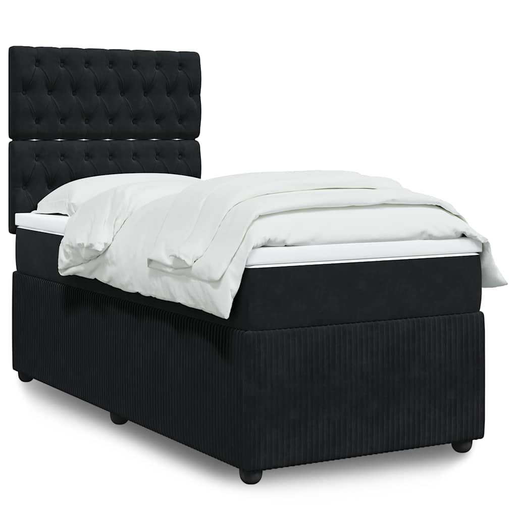 Boxspringbett Mit Matratze Samt Schwarz