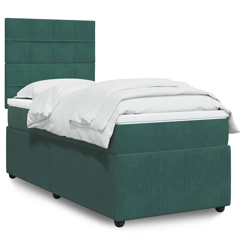 Boxspringbett Mit Matratze Samt Dunkelgrün