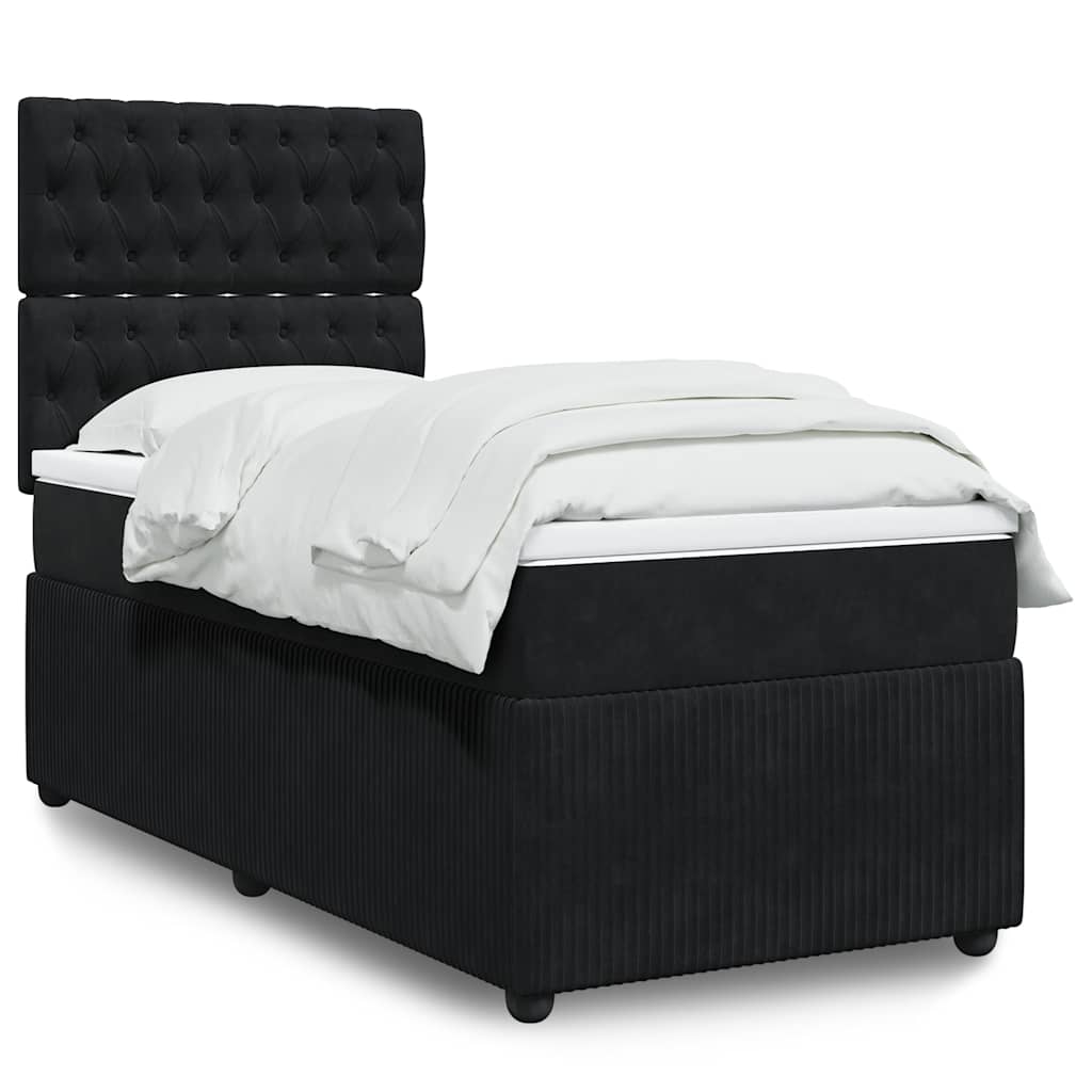 Boxspringbett Mit Matratze Samt Schwarz