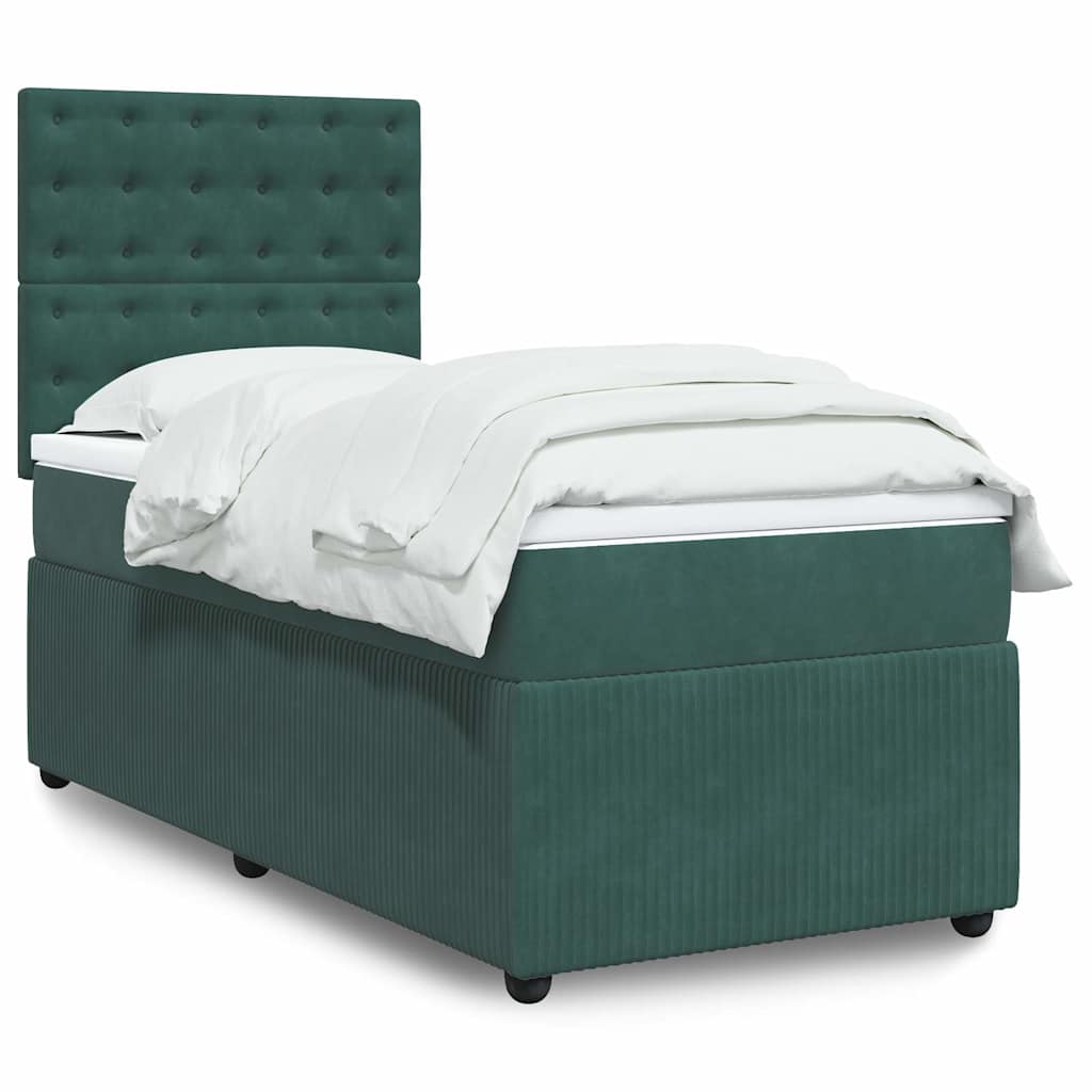 Boxspringbett Mit Matratze Samt Dunkelgrün