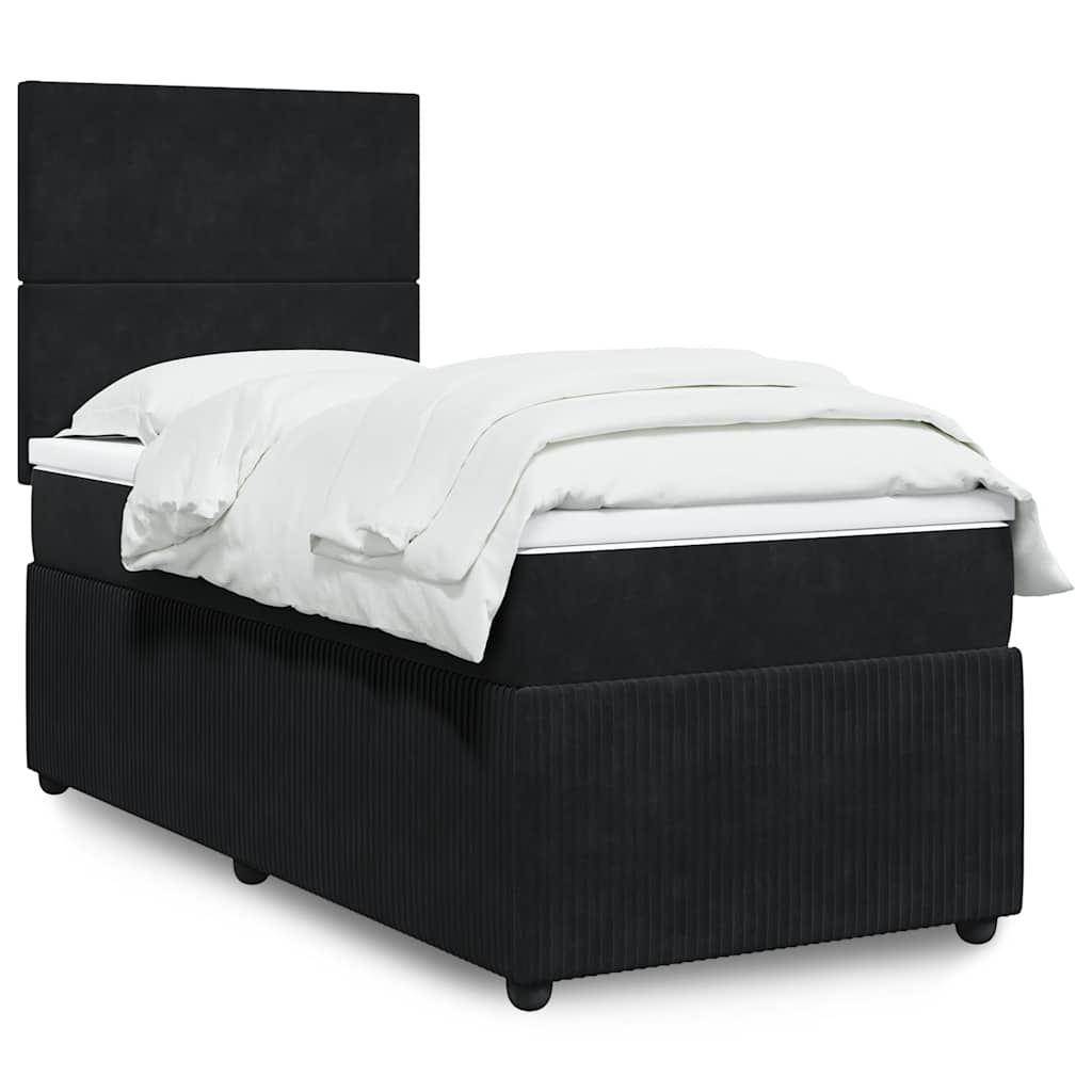 Boxspringbett Mit Matratze Samt Schwarz