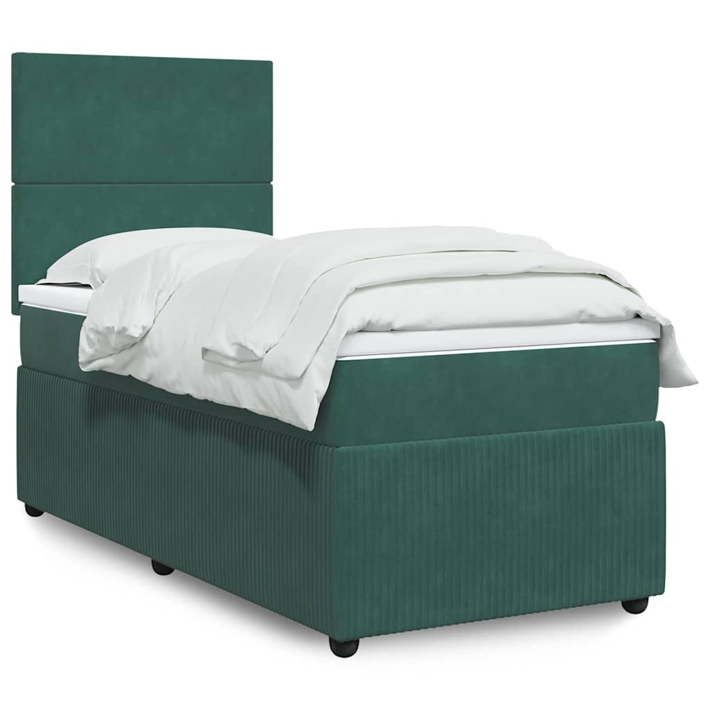 Boxspringbett Mit Matratze Samt Dunkelgrün
