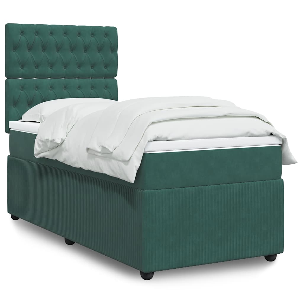 Boxspringbett Mit Matratze Samt Dunkelgrün