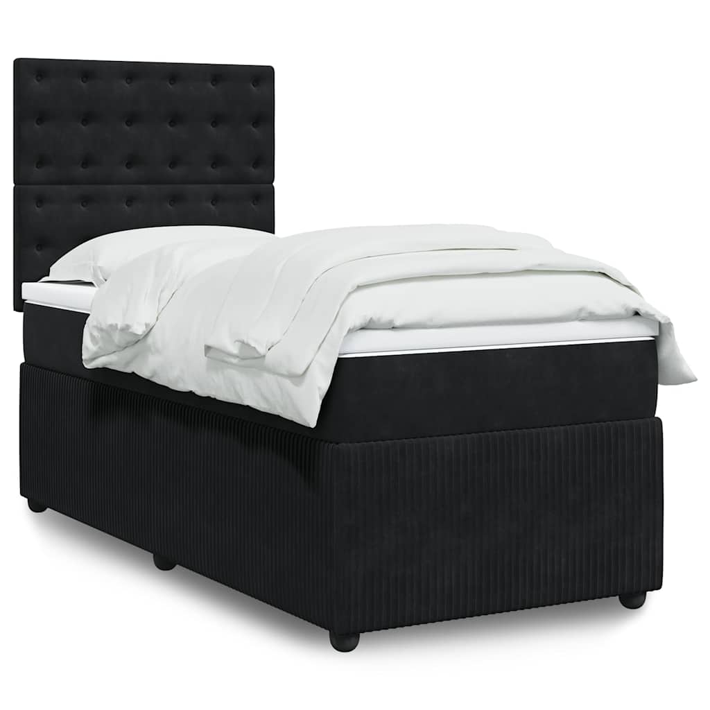 Boxspringbett Mit Matratze Samt Schwarz