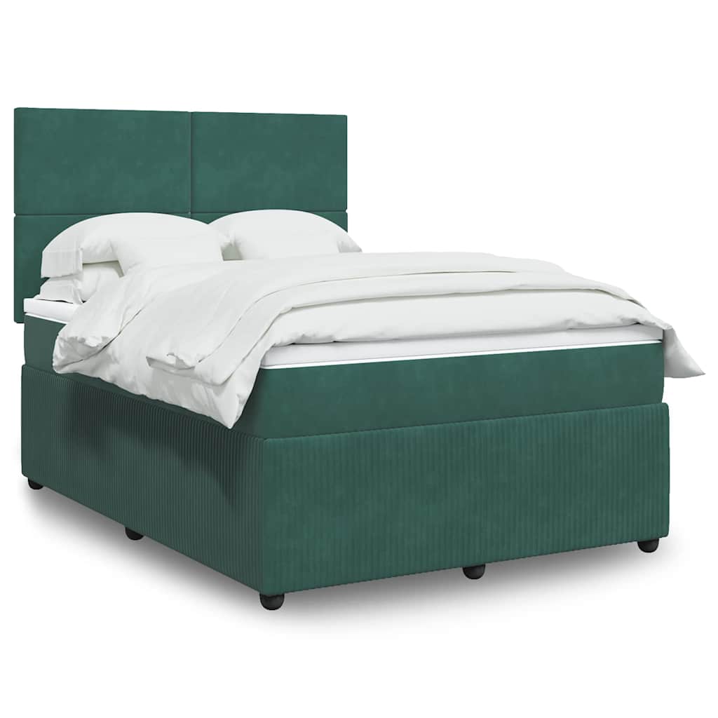 Boxspringbett Mit Matratze Samt Dunkelgrün