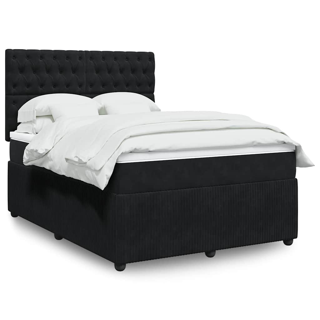 Boxspringbett Mit Matratze Samt Schwarz