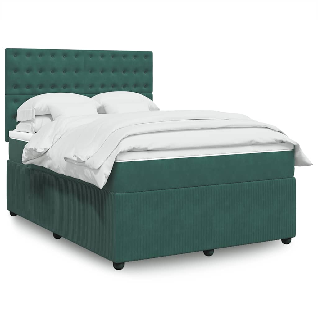 Boxspringbett Mit Matratze Samt Dunkelgrün