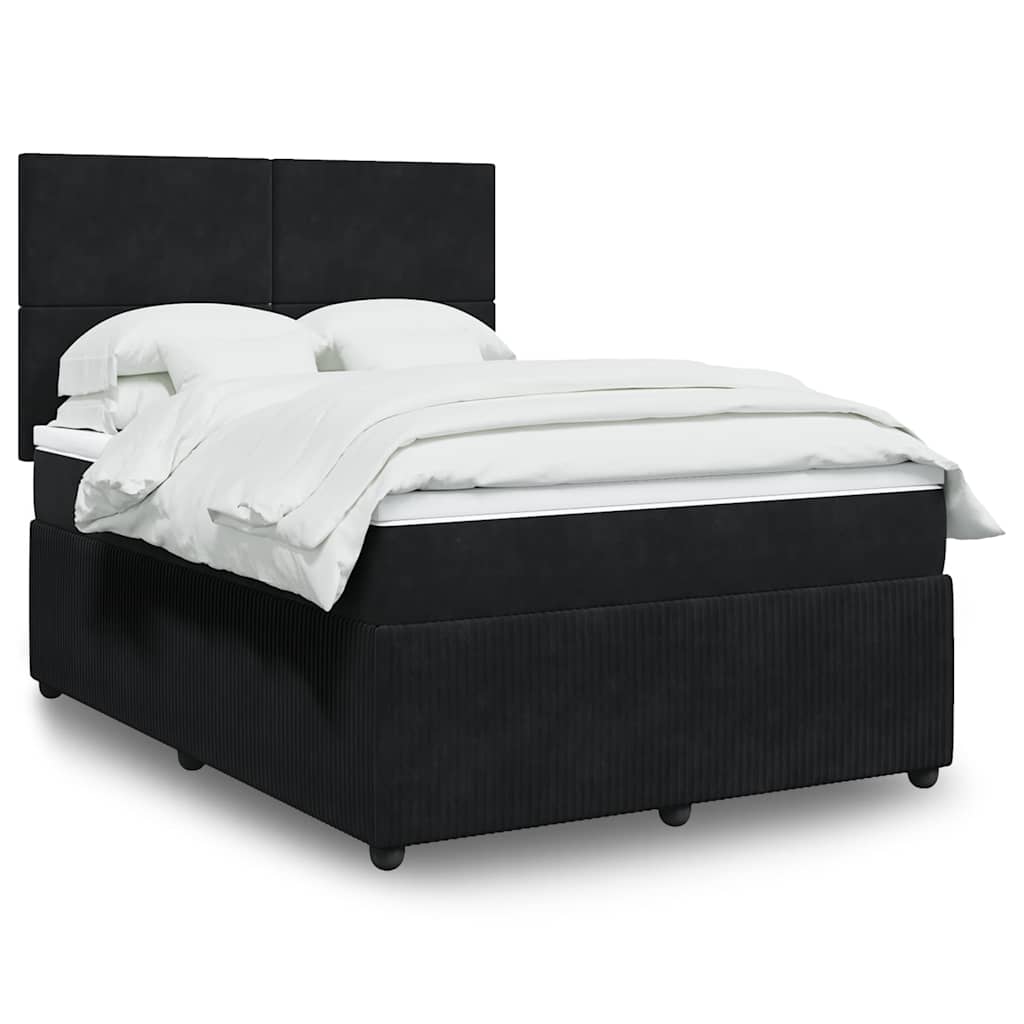 Boxspringbett Mit Matratze Samt Schwarz