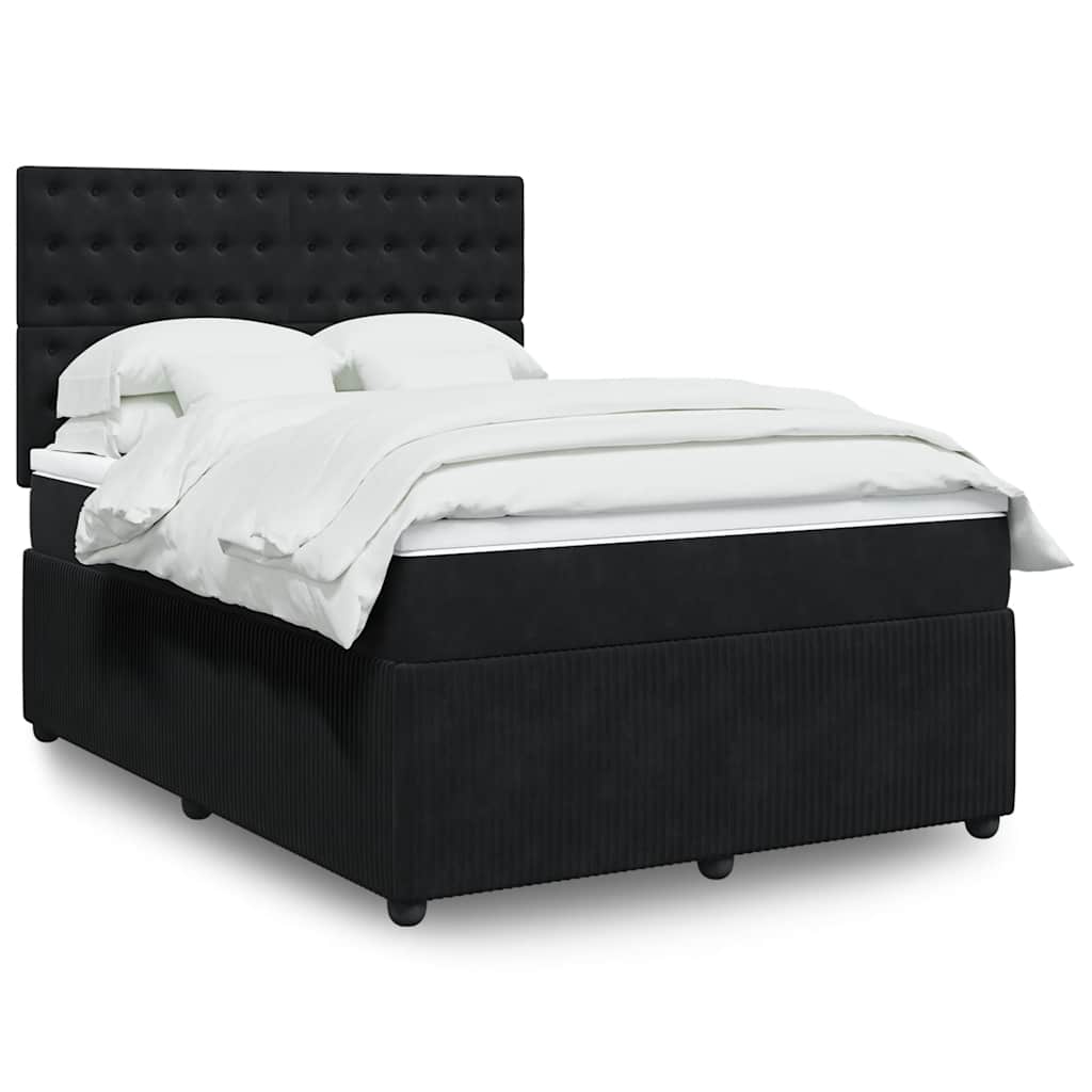 Boxspringbett Mit Matratze Samt Schwarz
