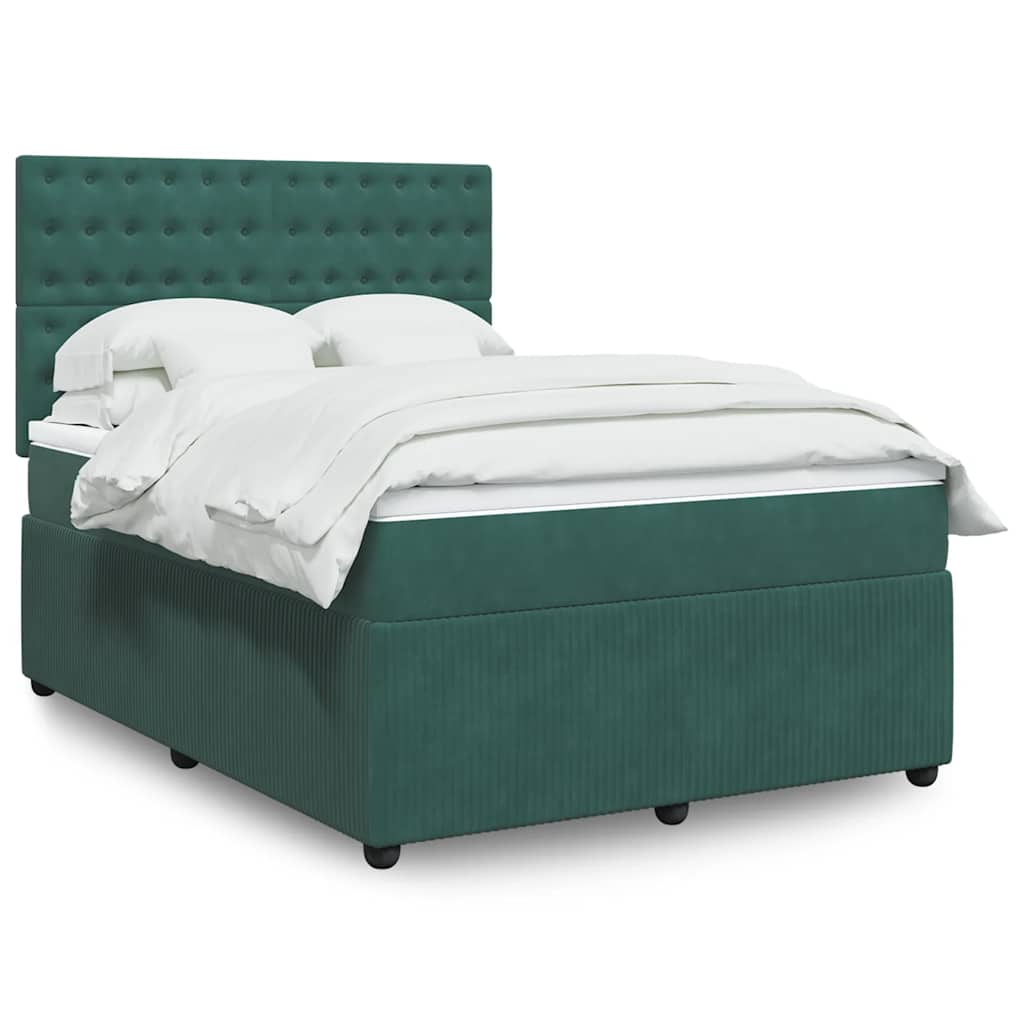 Boxspringbett Mit Matratze Samt Dunkelgrün