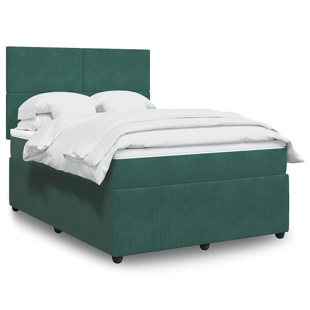 Boxspringbett Mit Matratze Samt Dunkelgrün