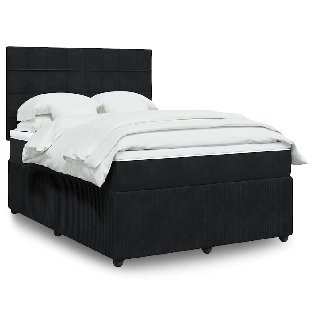 Boxspringbett Mit Matratze Samt Schwarz