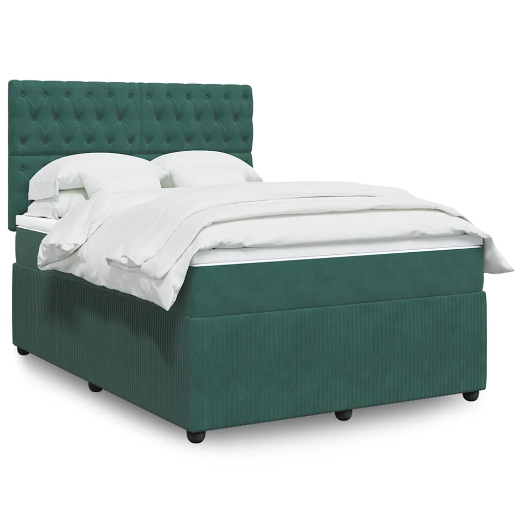 Boxspringbett Mit Matratze Samt Dunkelgrün