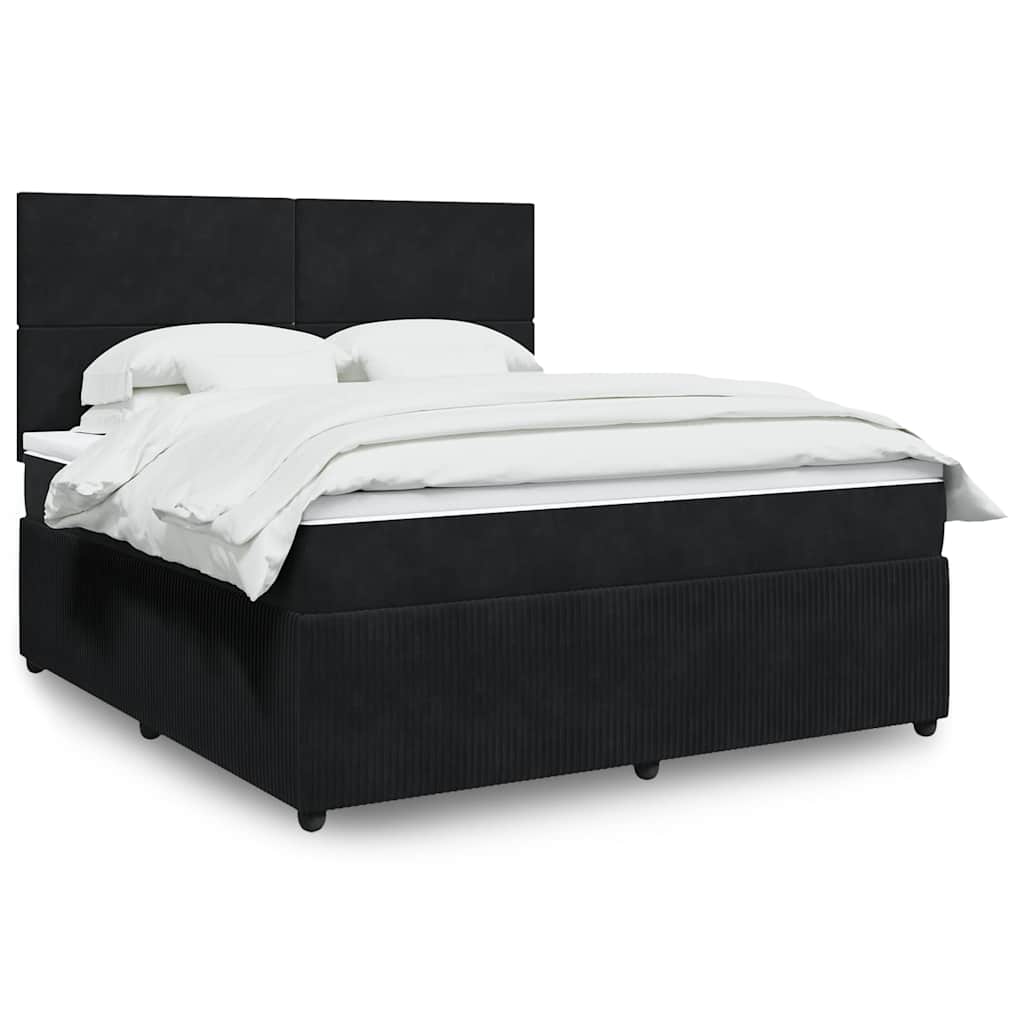 Boxspringbett Mit Matratze Samt Schwarz