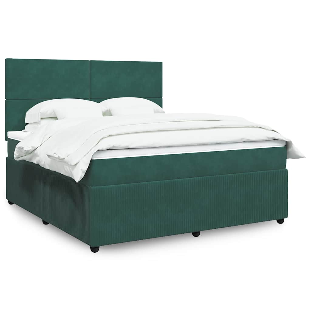 Boxspringbett Mit Matratze Samt Dunkelgrün