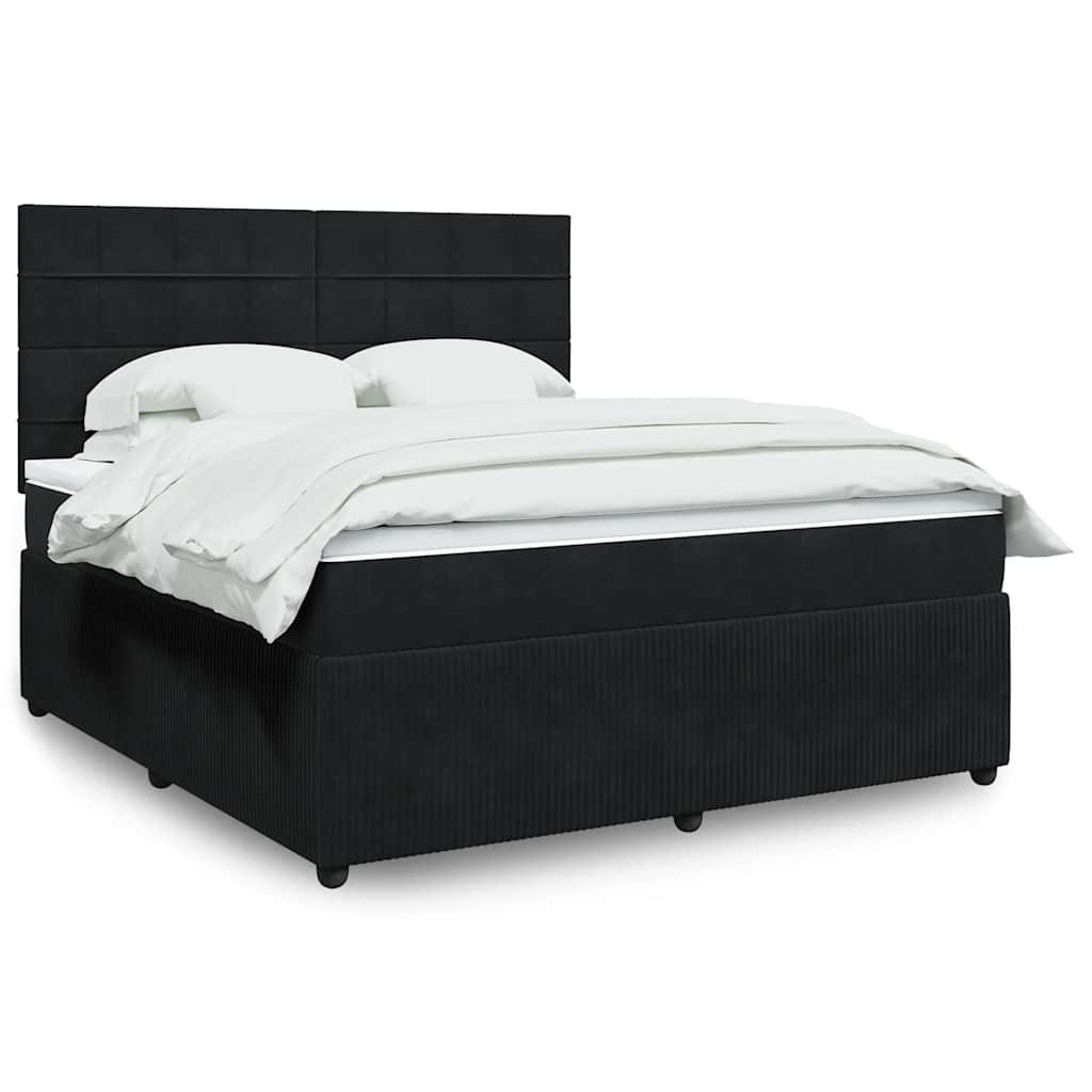 Boxspringbett Mit Matratze Samt Schwarz