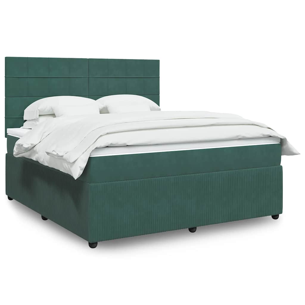 Boxspringbett Mit Matratze Samt Dunkelgrün