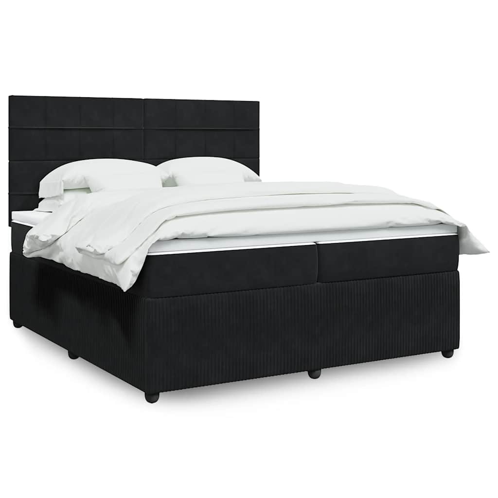 Boxspringbett Mit Matratze Samt Schwarz