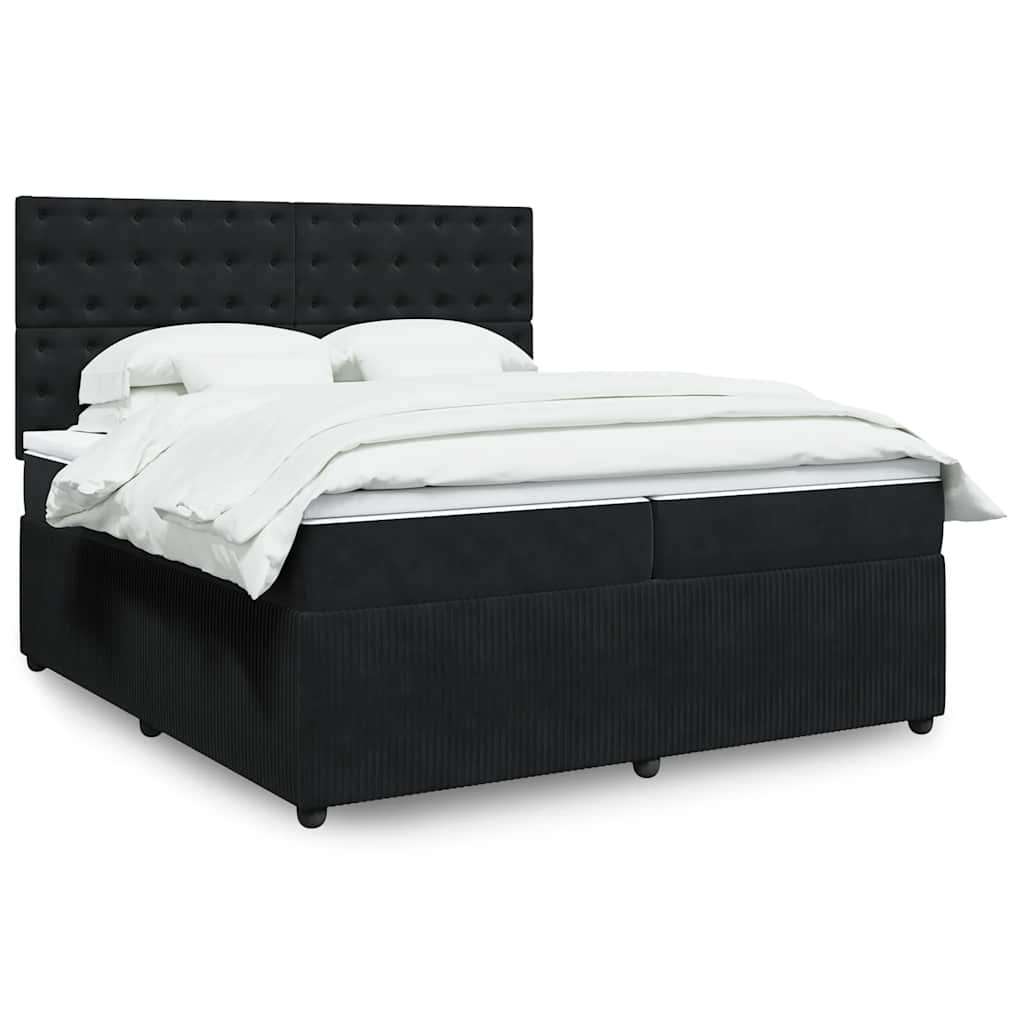 Boxspringbett Mit Matratze Samt Schwarz