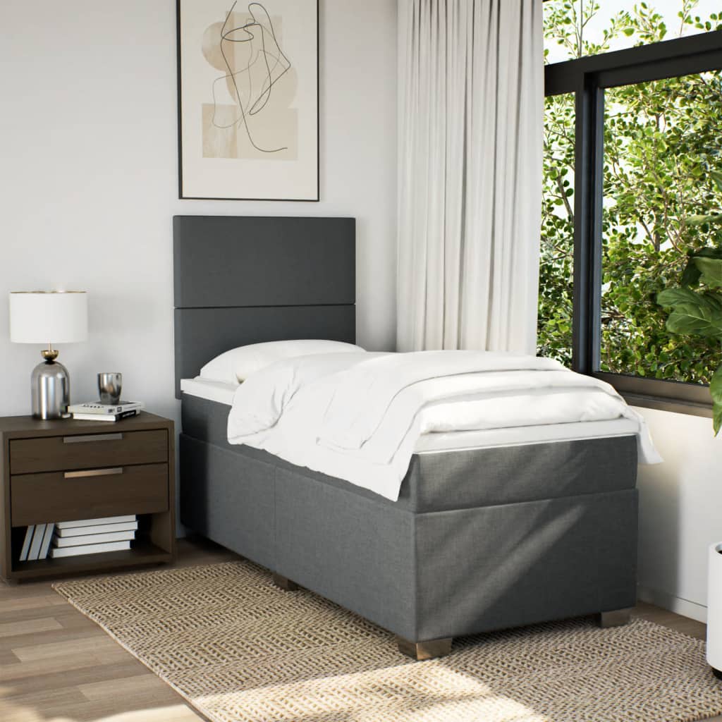 Boxspringbett Mit Matratze Stoff Dunkelgrau