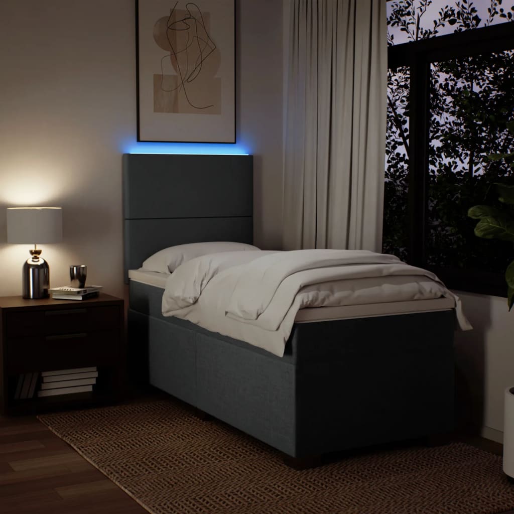 Boxspringbett Mit Matratze Stoff Dunkelgrau