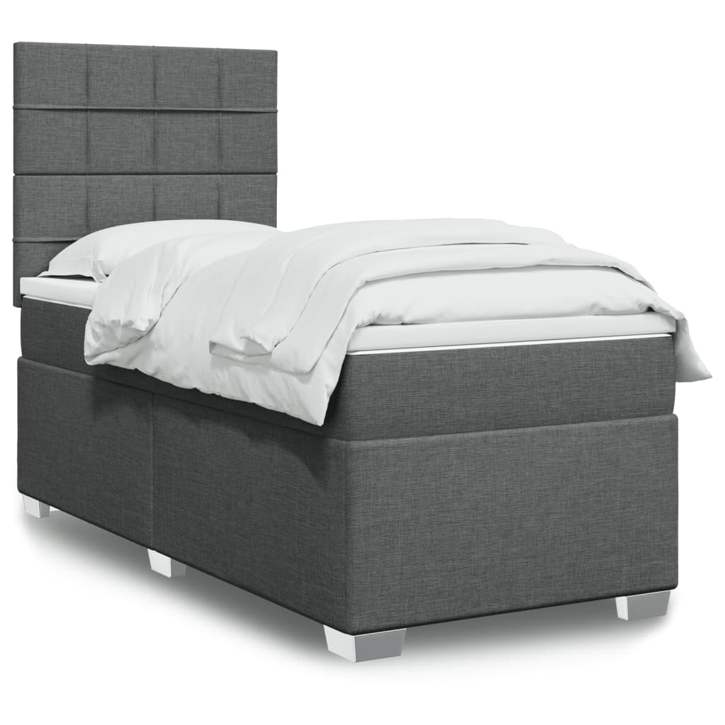 Boxspringbett Mit Matratze Stoff Dunkelgrau