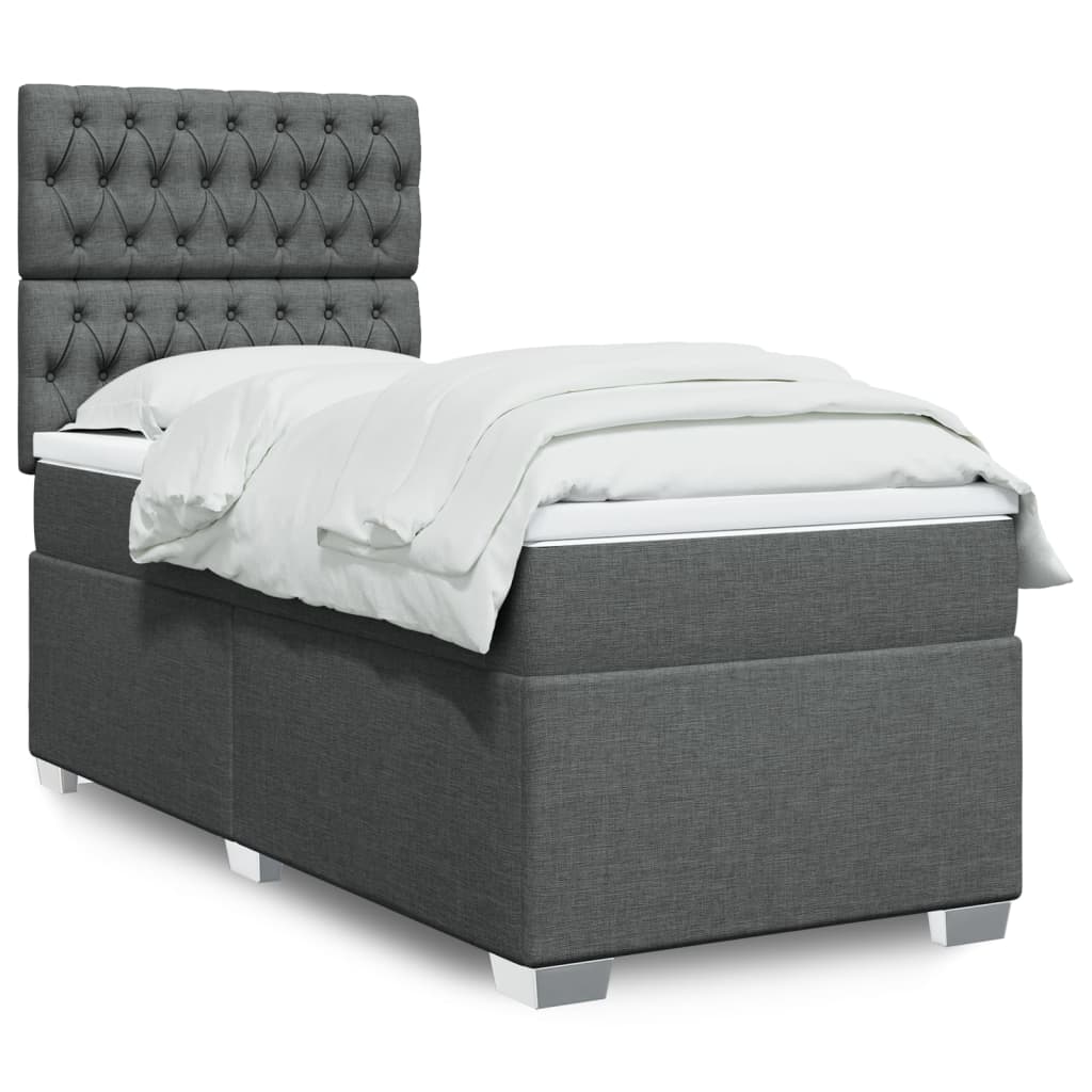 Boxspringbett Mit Matratze Stoff Dunkelgrau