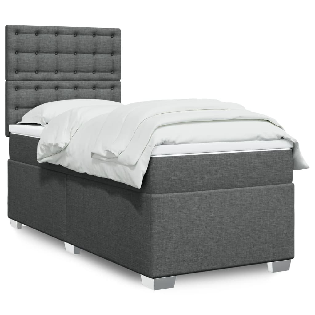 Boxspringbett Mit Matratze Stoff Dunkelgrau