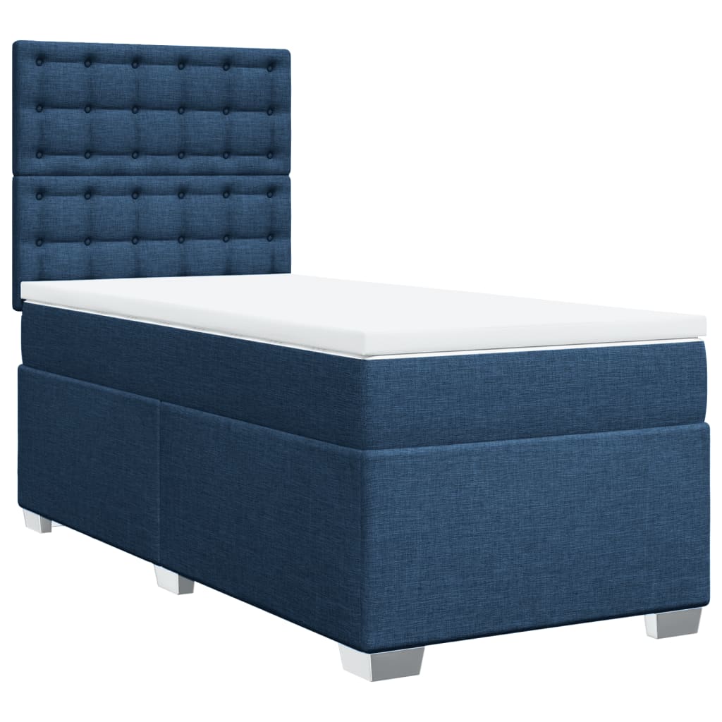 Boxspringbett Mit Matratze Stoff Blau