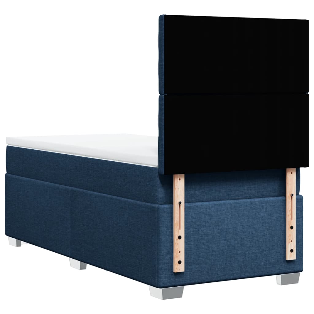 Boxspringbett Mit Matratze Stoff Blau