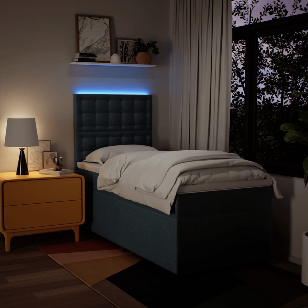 Boxspringbett Mit Matratze Stoff Blau