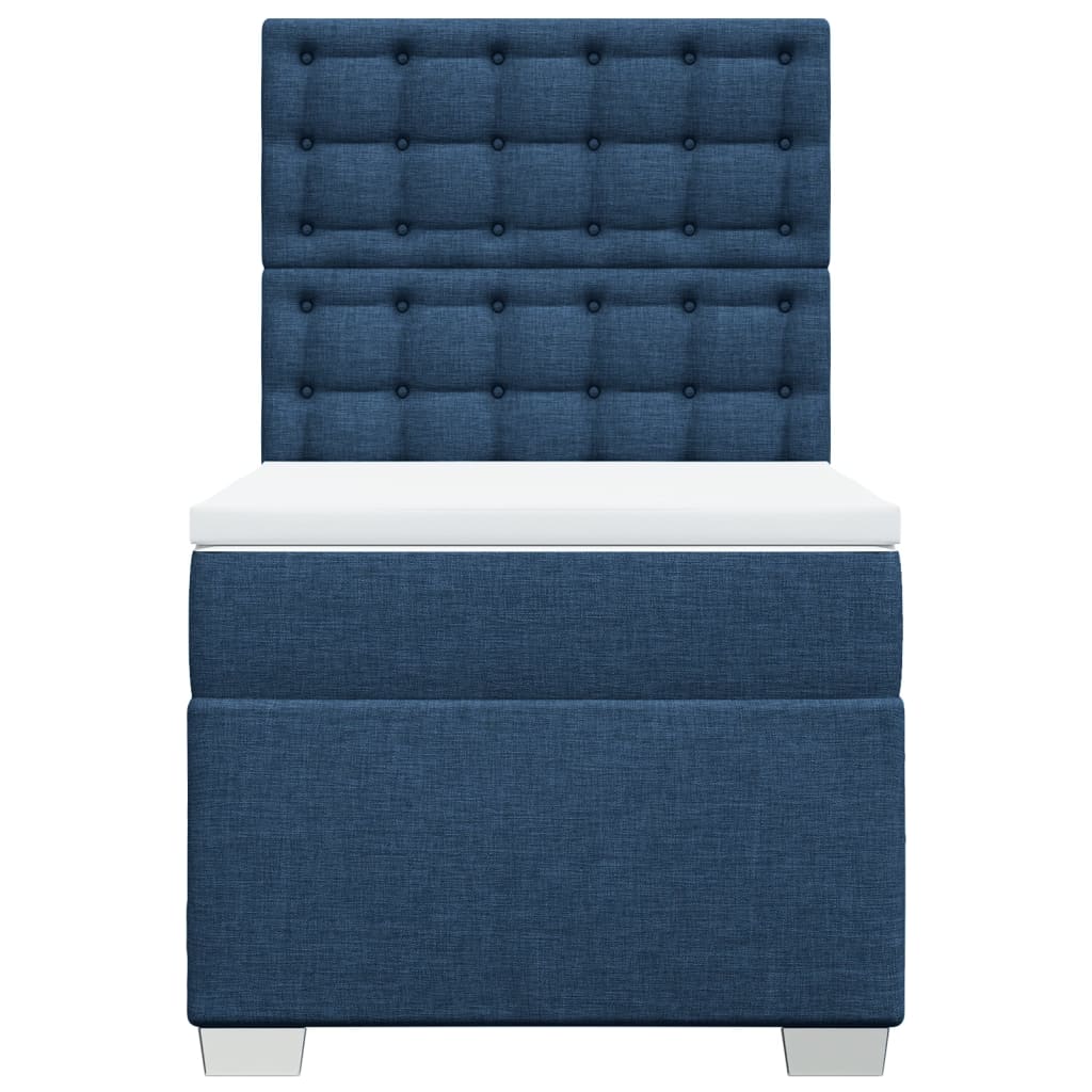 Boxspringbett Mit Matratze Stoff Blau