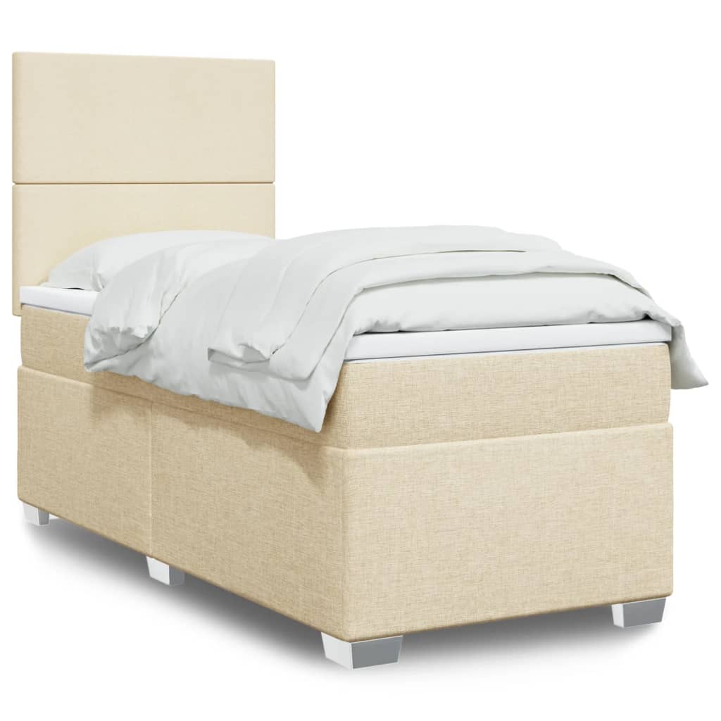 Boxspringbett Mit Matratze Stoff Creme