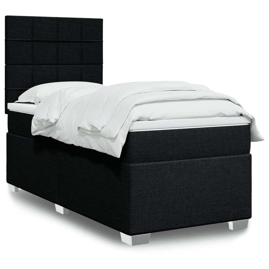 Boxspringbett Mit Matratze Stoff Schwarz
