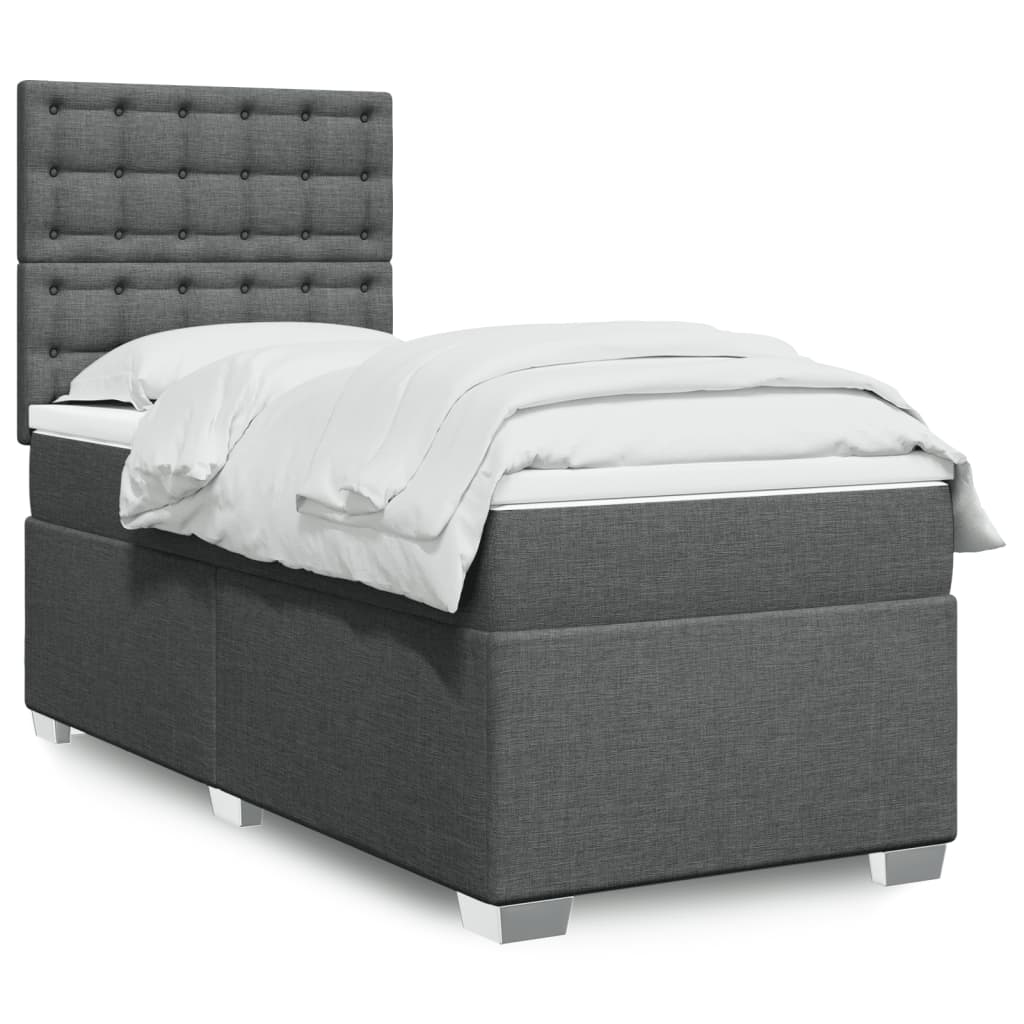 Boxspringbett Mit Matratze Stoff Dunkelgrau