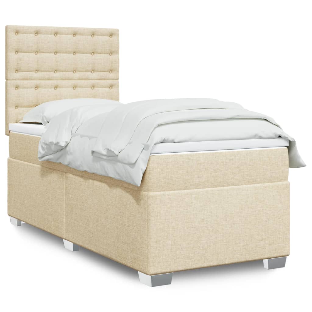 Boxspringbett Mit Matratze Stoff Creme