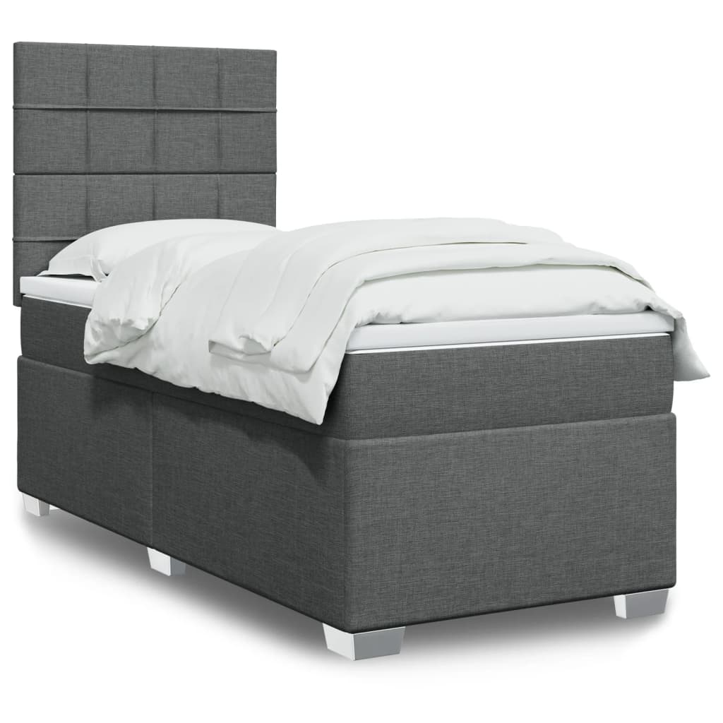 Boxspringbett Mit Matratze Stoff Dunkelgrau